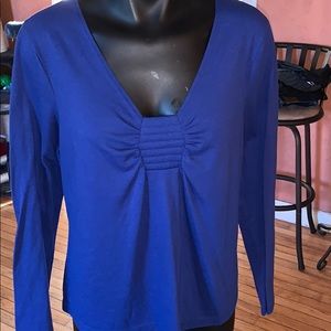 Lori Michaels blue long sleeve top large